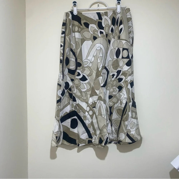 Womens Kate Hill Vintage Y2K Aztec Floral print Silk and Linen Midi Skirt S: 10 - Picture 9 of 14